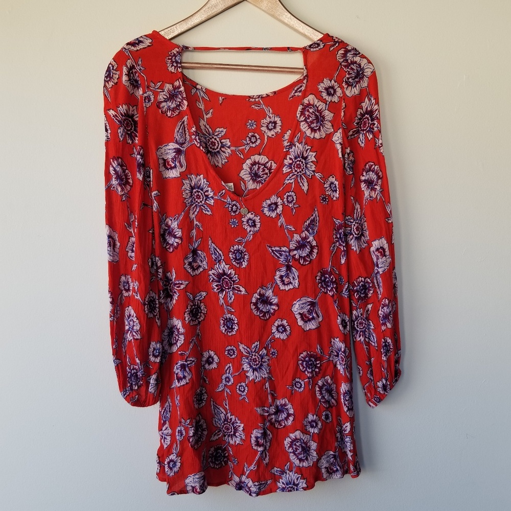  Billabong: Dark orange flower dress – XS